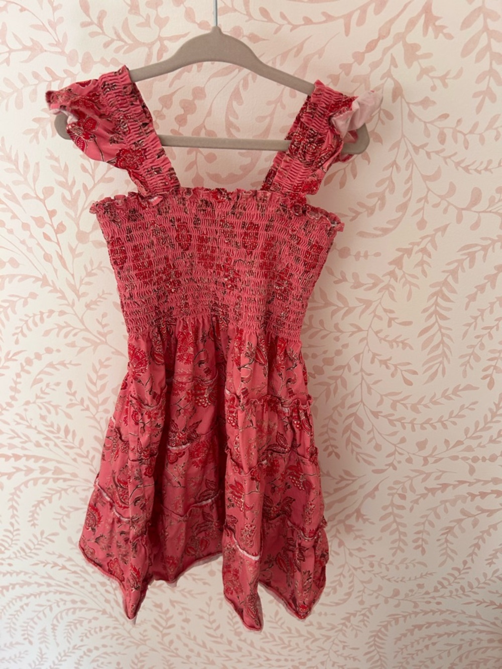 Girls Tiny Nap Dress by Hill House - Pink Smocked Sundress with Ruffled Straps